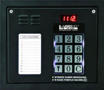 CP-2502NR-BLACK Panel audio z mini listą lokatorów i z czytnikiem kluczy RFID, kolor czarny, Laskom